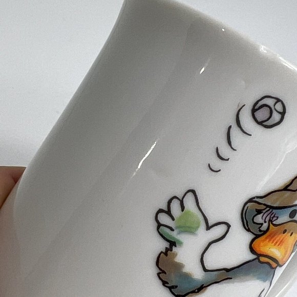 Suzy's Zoo Coffee Mug Duck Anyone For Tennis Vintage 1976 Suzy Stafford Enesco - Picture 10 of 12